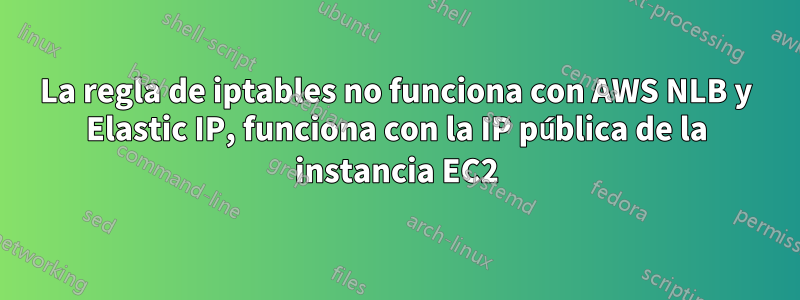 La regla de iptables no funciona con AWS NLB y Elastic IP, funciona con la IP pública de la instancia EC2