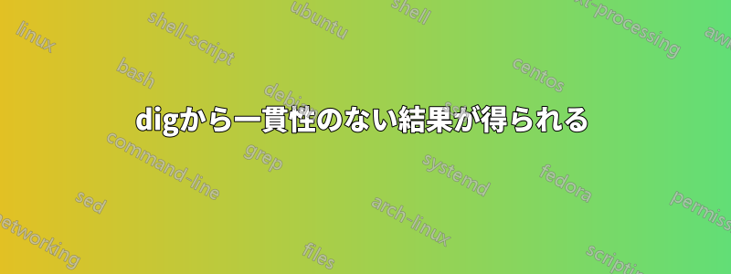 digから一貫性のない結果が得られる