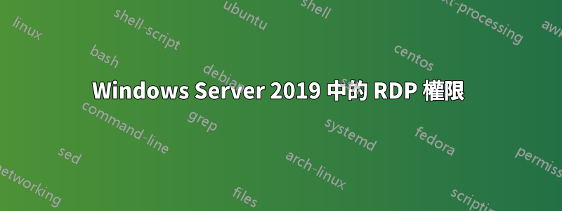 Windows Server 2019 中的 RDP 權限
