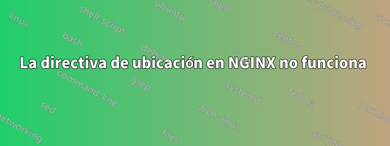 La directiva de ubicación en NGINX no funciona