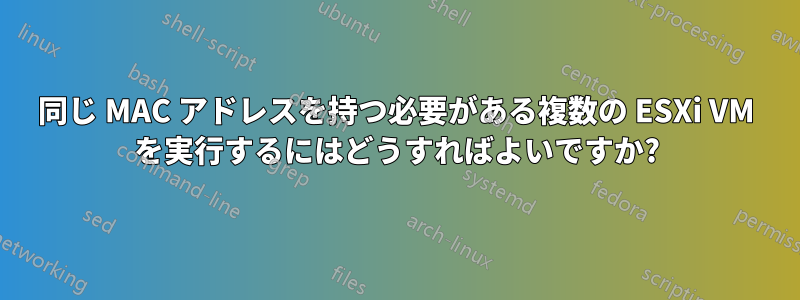 同じ MAC アドレスを持つ必要がある複数の ESXi VM を実行するにはどうすればよいですか?