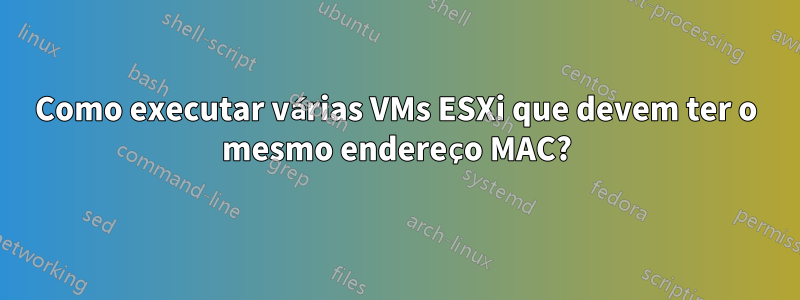 Como executar várias VMs ESXi que devem ter o mesmo endereço MAC?
