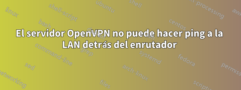El servidor OpenVPN no puede hacer ping a la LAN detrás del enrutador