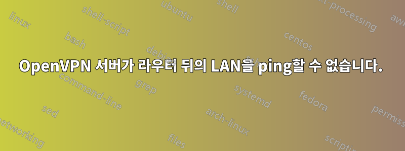 OpenVPN 서버가 라우터 뒤의 LAN을 ping할 수 없습니다.