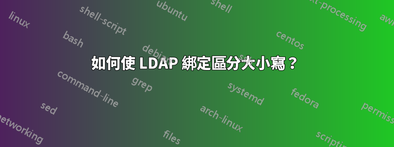 如何使 LDAP 綁定區分大小寫？