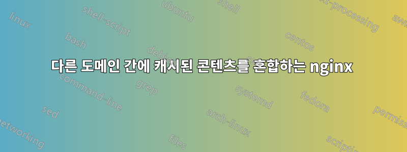 다른 도메인 간에 캐시된 콘텐츠를 혼합하는 nginx