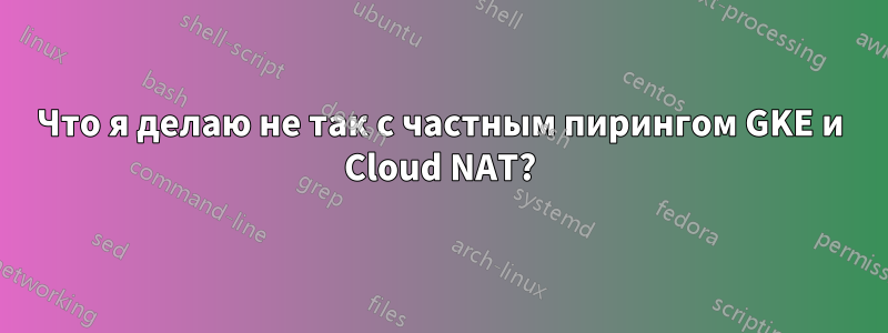 Что я делаю не так с частным пирингом GKE и Cloud NAT?