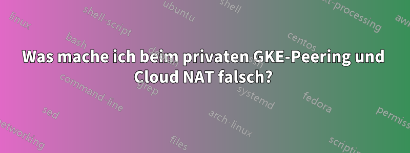 Was mache ich beim privaten GKE-Peering und Cloud NAT falsch?