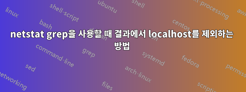 netstat grep을 사용할 때 결과에서 localhost를 제외하는 방법