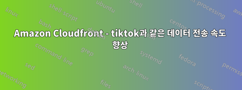 Amazon Cloudfront - tiktok과 같은 데이터 전송 속도 향상