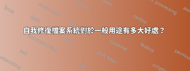 自我修復檔案系統對於一般用途有多大好處？