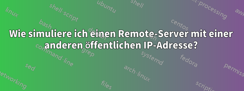 Wie simuliere ich einen Remote-Server mit einer anderen öffentlichen IP-Adresse?