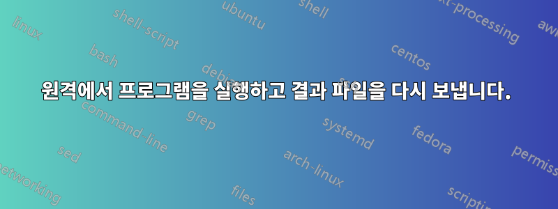 원격에서 프로그램을 실행하고 결과 파일을 다시 보냅니다.