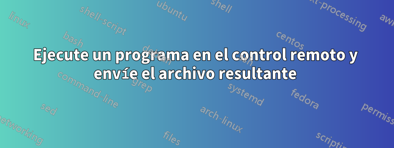 Ejecute un programa en el control remoto y envíe el archivo resultante