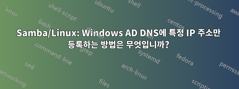 Samba/Linux: Windows AD DNS에 특정 IP 주소만 등록하는 방법은 무엇입니까?