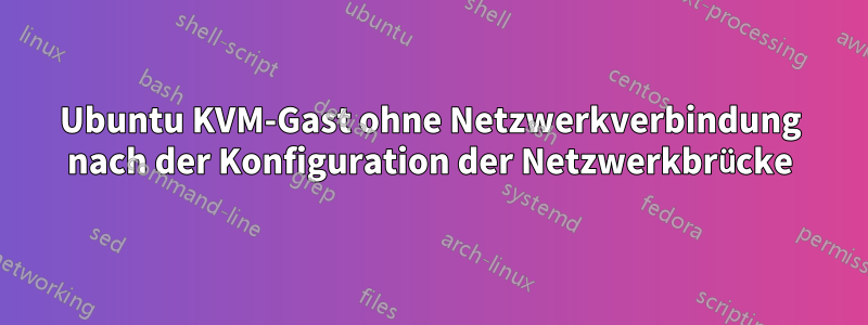 Ubuntu KVM-Gast ohne Netzwerkverbindung nach der Konfiguration der Netzwerkbrücke