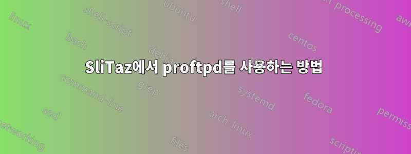 SliTaz에서 proftpd를 사용하는 방법