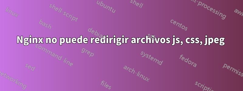 Nginx no puede redirigir archivos js, css, jpeg