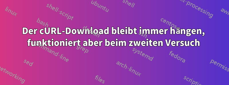 Der cURL-Download bleibt immer hängen, funktioniert aber beim zweiten Versuch