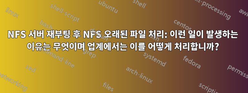 NFS 서버 재부팅 후 NFS 오래된 파일 처리: 이런 일이 발생하는 이유는 무엇이며 업계에서는 이를 어떻게 처리합니까?