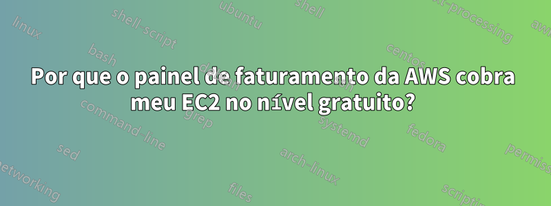 Por que o painel de faturamento da AWS cobra meu EC2 no nível gratuito?