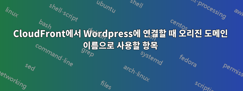 CloudFront에서 Wordpress에 연결할 때 오리진 도메인 이름으로 사용할 항목