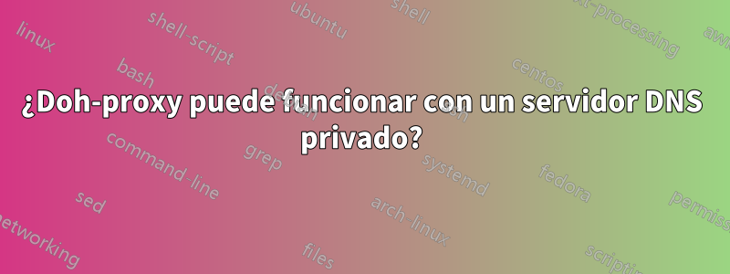 ¿Doh-proxy puede funcionar con un servidor DNS privado?