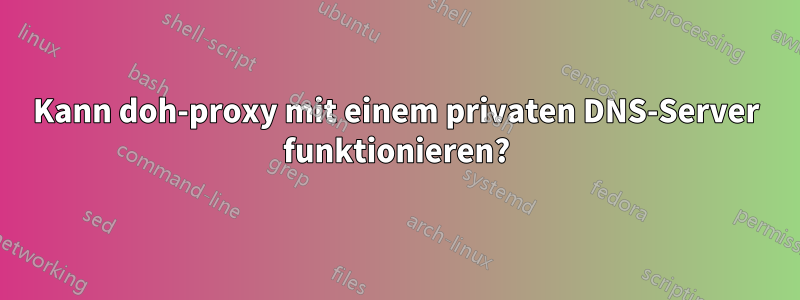 Kann doh-proxy mit einem privaten DNS-Server funktionieren?