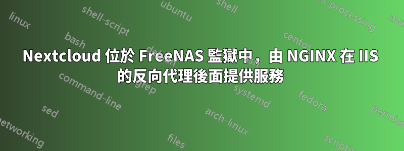 Nextcloud 位於 FreeNAS 監獄中，由 NGINX 在 IIS 的反向代理後面提供服務