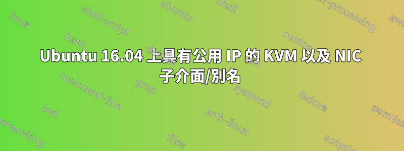 Ubuntu 16.04 上具有公用 IP 的 KVM 以及 NIC 子介面/別名