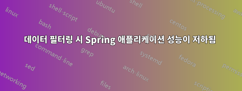 데이터 필터링 시 Spring 애플리케이션 성능이 저하됨