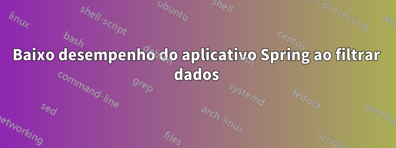 Baixo desempenho do aplicativo Spring ao filtrar dados