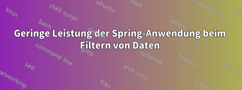 Geringe Leistung der Spring-Anwendung beim Filtern von Daten