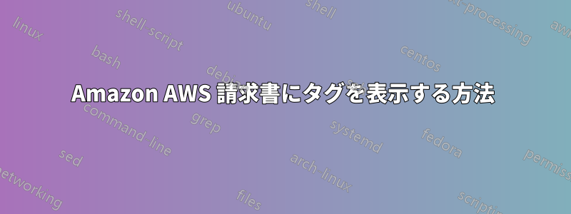 Amazon AWS 請求書にタグを表示する方法