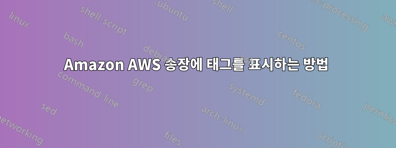 Amazon AWS 송장에 태그를 표시하는 방법