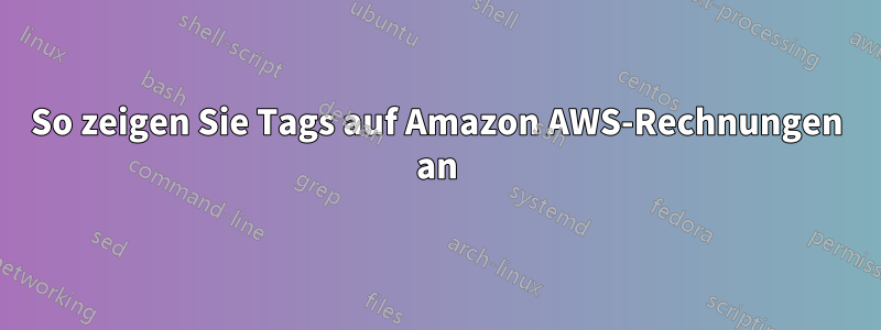 So zeigen Sie Tags auf Amazon AWS-Rechnungen an