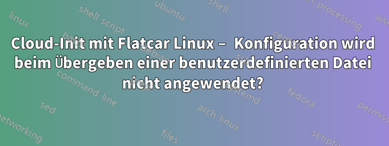 Cloud-Init mit Flatcar Linux – Konfiguration wird beim Übergeben einer benutzerdefinierten Datei nicht angewendet?