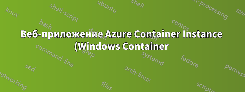 Веб-приложение Azure Container Instance (Windows Container), доступное для определенной сети (настройка приложения Intranet)