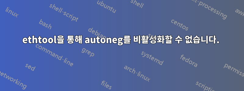 ethtool을 통해 autoneg를 비활성화할 수 없습니다.