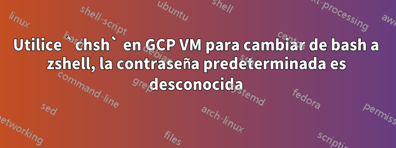 Utilice `chsh` en GCP VM para cambiar de bash a zshell, la contraseña predeterminada es desconocida