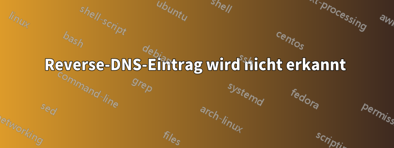 Reverse-DNS-Eintrag wird nicht erkannt