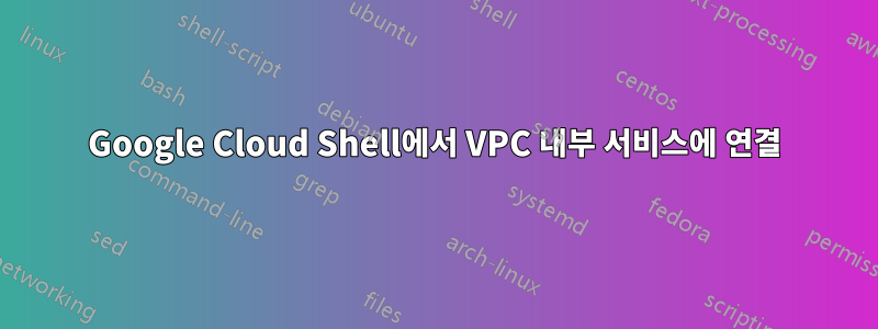 Google Cloud Shell에서 VPC 내부 서비스에 연결