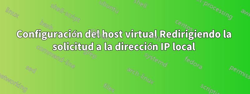 Configuración del host virtual Redirigiendo la solicitud a la dirección IP local