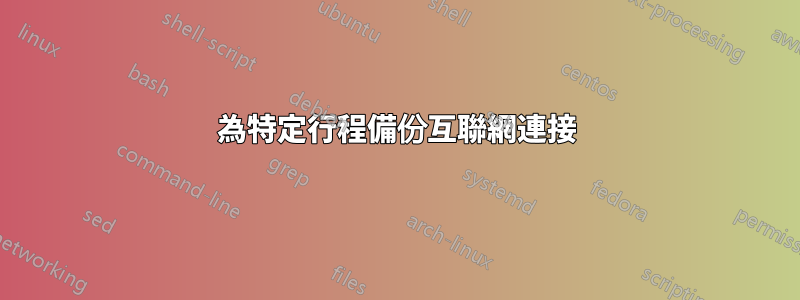 為特定行程備份互聯網連接