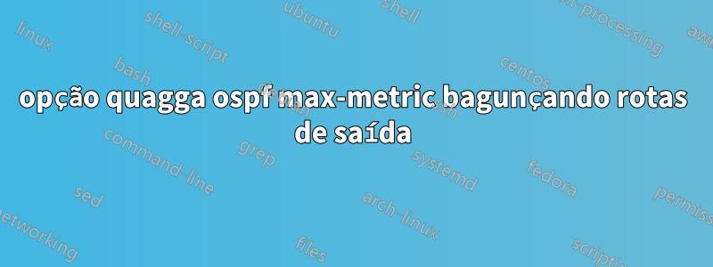 opção quagga ospf max-metric bagunçando rotas de saída