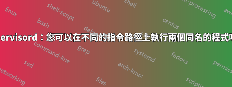 Supervisord：您可以在不同的指令路徑上執行兩個同名的程式嗎？