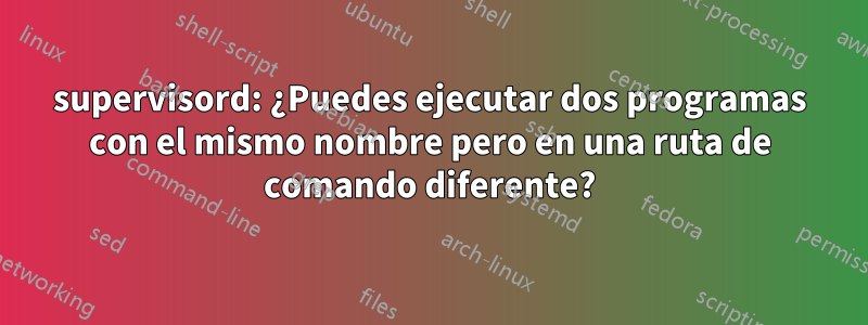 supervisord: ¿Puedes ejecutar dos programas con el mismo nombre pero en una ruta de comando diferente?