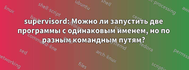 supervisord: Можно ли запустить две программы с одинаковым именем, но по разным командным путям?