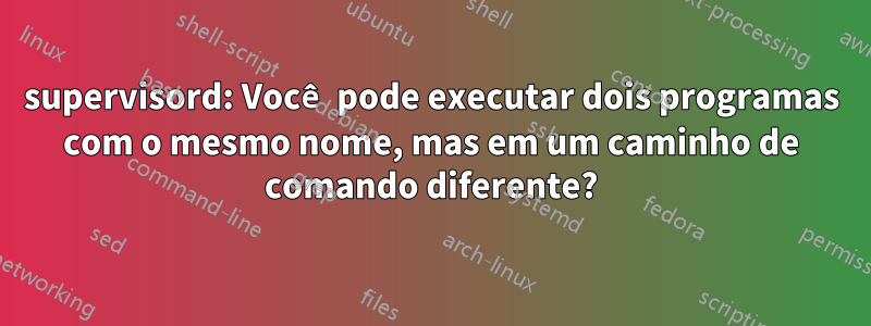 supervisord: Você pode executar dois programas com o mesmo nome, mas em um caminho de comando diferente?