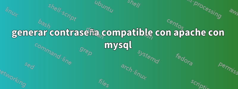 generar contraseña compatible con apache con mysql